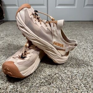 Hoka Hopara 2 Sandal Hiking Shoes Women's Size 8 CORDURA Oat Milk/Chutney